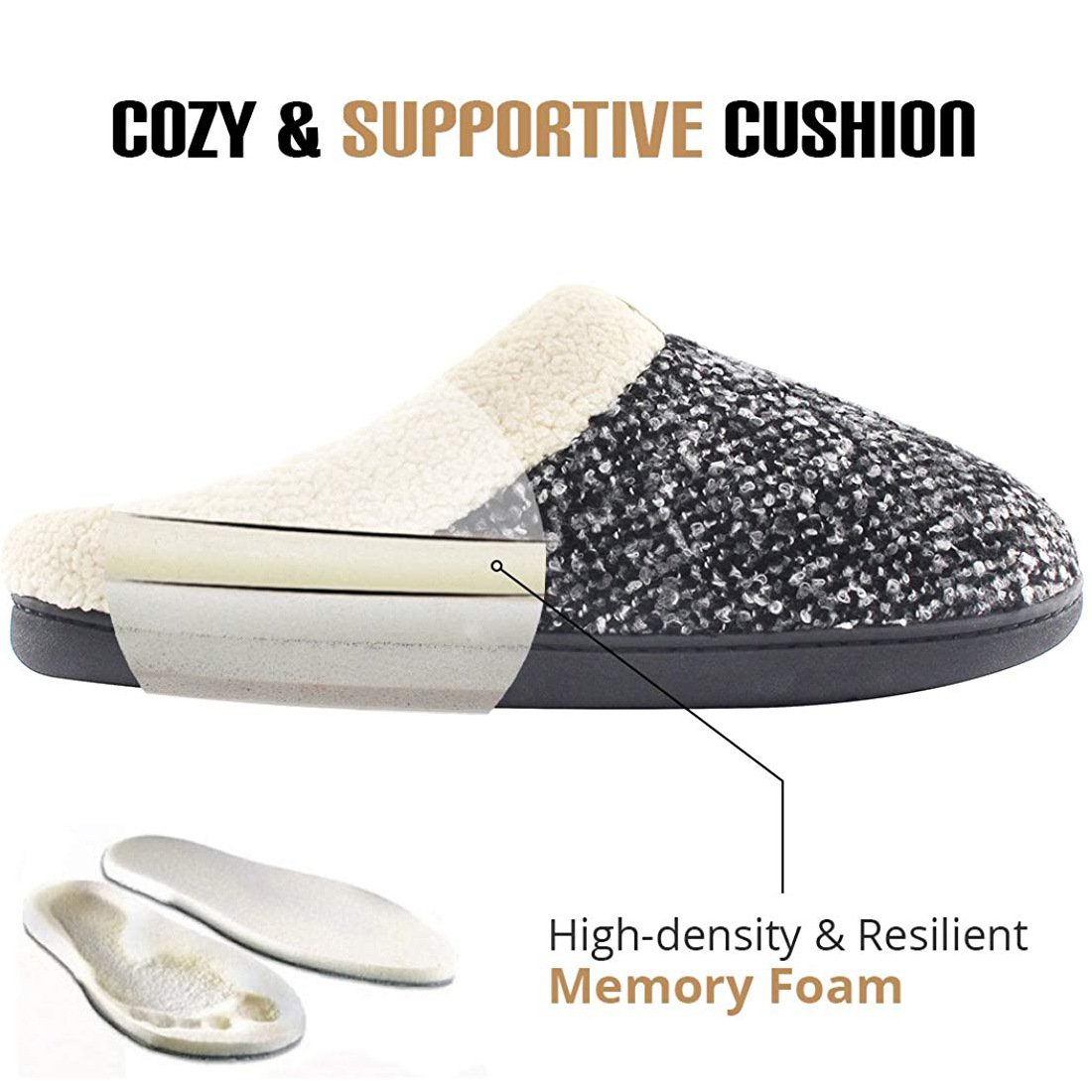 Polka Dot Knitted Fabric Women's Memory Foam Artificial Fur Women's Slippers Women's Indoor Soft Plush Slippers