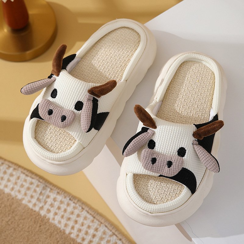 Hot sale cartoon Four seasons open toe caw slippers unisex home indoor non - slip thick sole home slippers