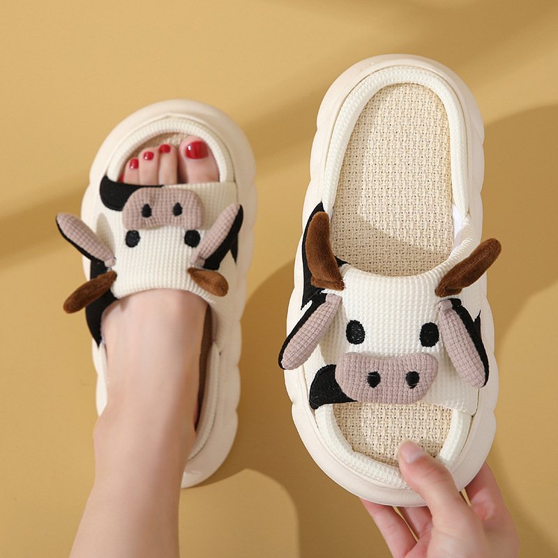 Hot sale cartoon Four seasons open toe caw slippers unisex home indoor non - slip thick sole home slippers