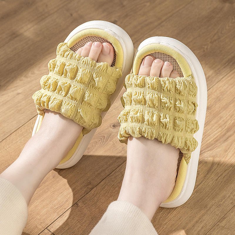 New Linen Women Slippers Four Seasons General Indoor Floor Cotton and Linen Slippers Couple Non-slip Mute Thick Bottom Shoes