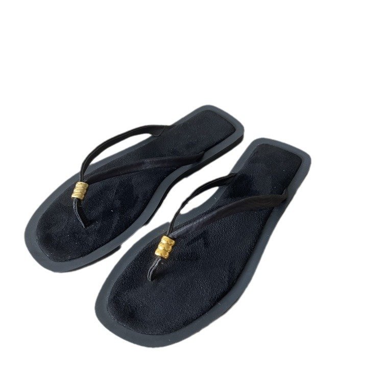 Reduced Price Round Toe Outdoor Slippers Black Slippers For Women New Styles 2023 Flat Sandals Womens Slides Slippers za shoes