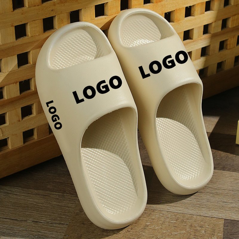 Women customized Unisex female male outdoor indoor summer style pillow slides slippers for men with logo