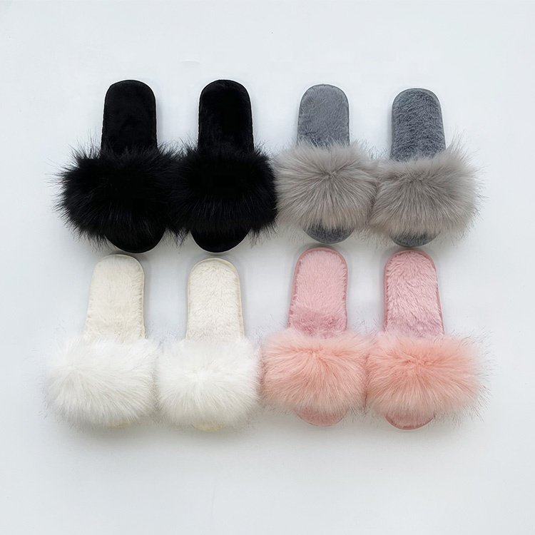 2021 luxury newest warm ladies fuzzy plush indoor slides slippers fluffy furry house slippers winter fur women shoes
