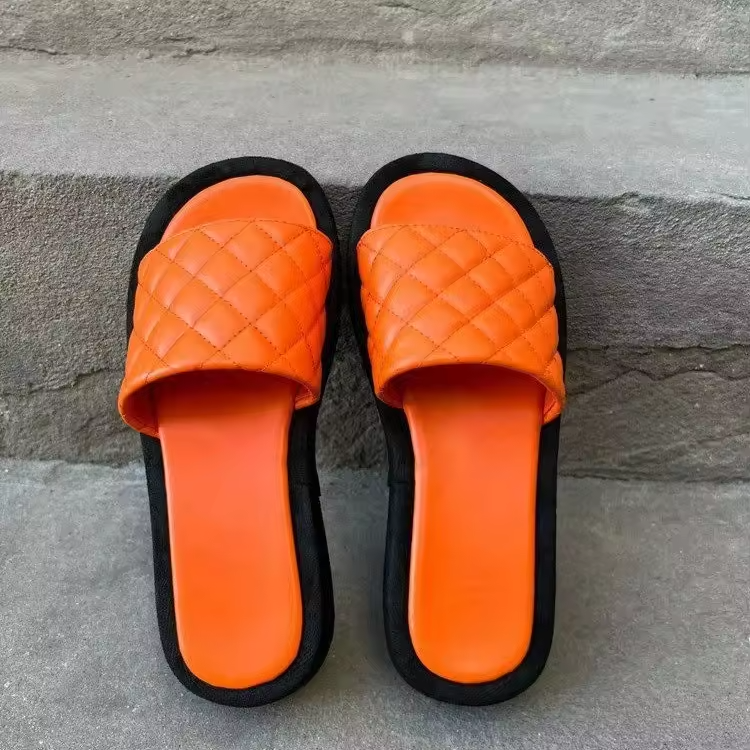 Round Leather Lining outdoor indoor custom slides sandals women slides footwear slipper for women new slide slipper