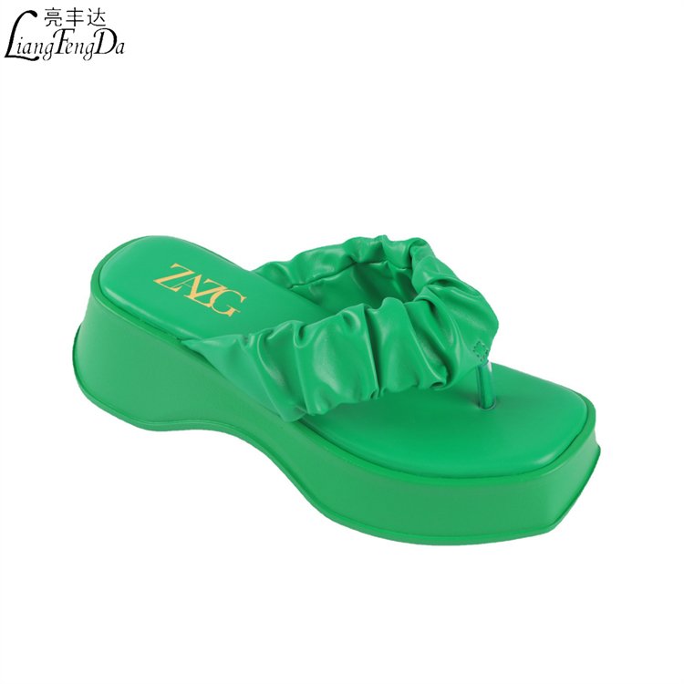 designer sandals High Quality Summer PU Flip-flops Slippers For Women Custom Logo Platform Ladies Slides Slippers heel protection