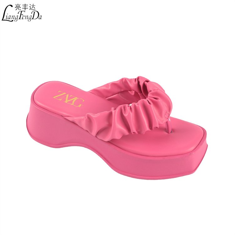 designer sandals High Quality Summer PU Flip-flops Slippers For Women Custom Logo Platform Ladies Slides Slippers heel protection