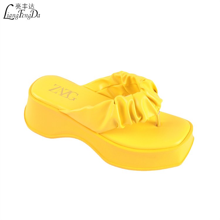 designer sandals High Quality Summer PU Flip-flops Slippers For Women Custom Logo Platform Ladies Slides Slippers heel protection