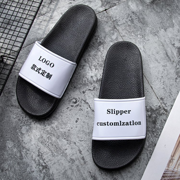 Manufacturer Hotel Slipper Brand Logo Shoes Custom Print Design Men Sandal Slides Rubber Embossed Custom Logo Slippers Women Men