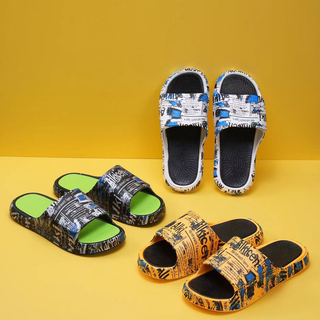 Summer Casual Men's Slippers Slides EVA Beach Slides Outdoor Unisex Thick Sole Bottom Platform Open Toe Sandals