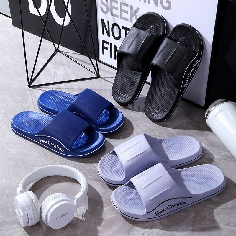 Beach Sandals Slides Slippers Non-Slip Thick Sole Durable Men Indoor Outdoor Korean Style Summer