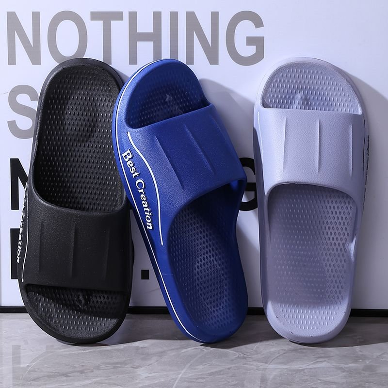 Beach Sandals Slides Slippers Non-Slip Thick Sole Durable Men Indoor Outdoor Korean Style Summer