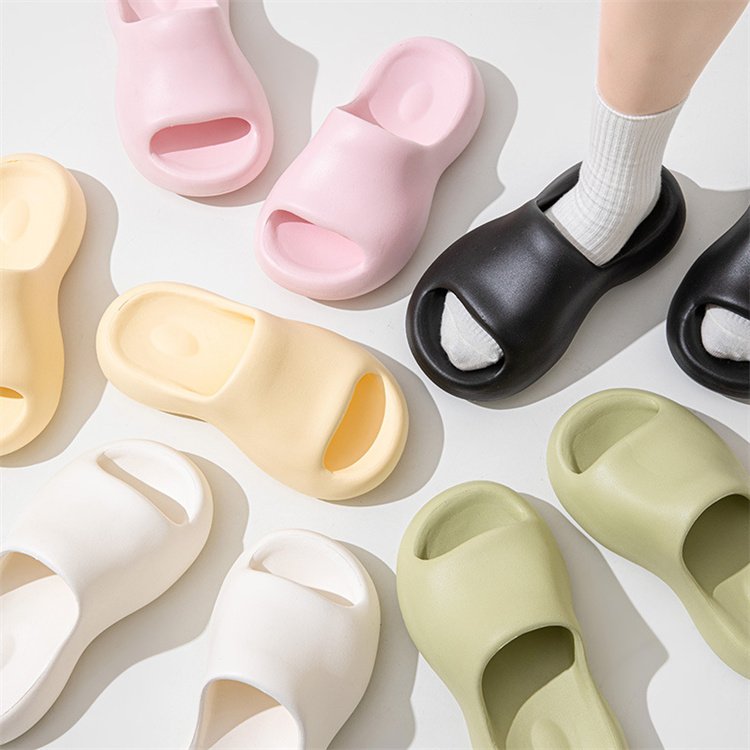 Cheap wholesale Thick bottom casual eva slippers outdoor sandals beach candy color slides flat shoes eva slippers for women
