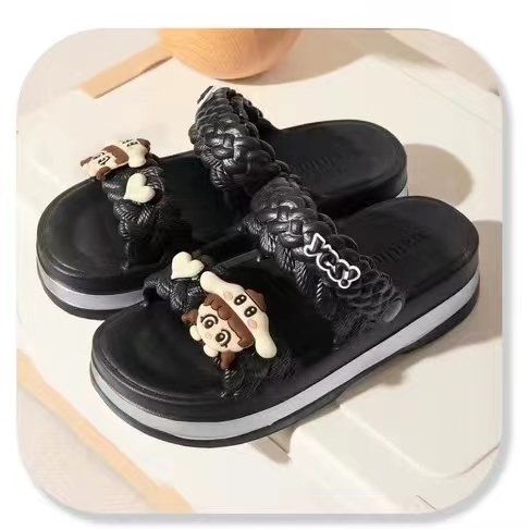 New Summer EVA Women's Fashionable Thick Sole Non-Slip Comfortable Cartoon Sandals Slide Slippers for Beach and Casual Wear