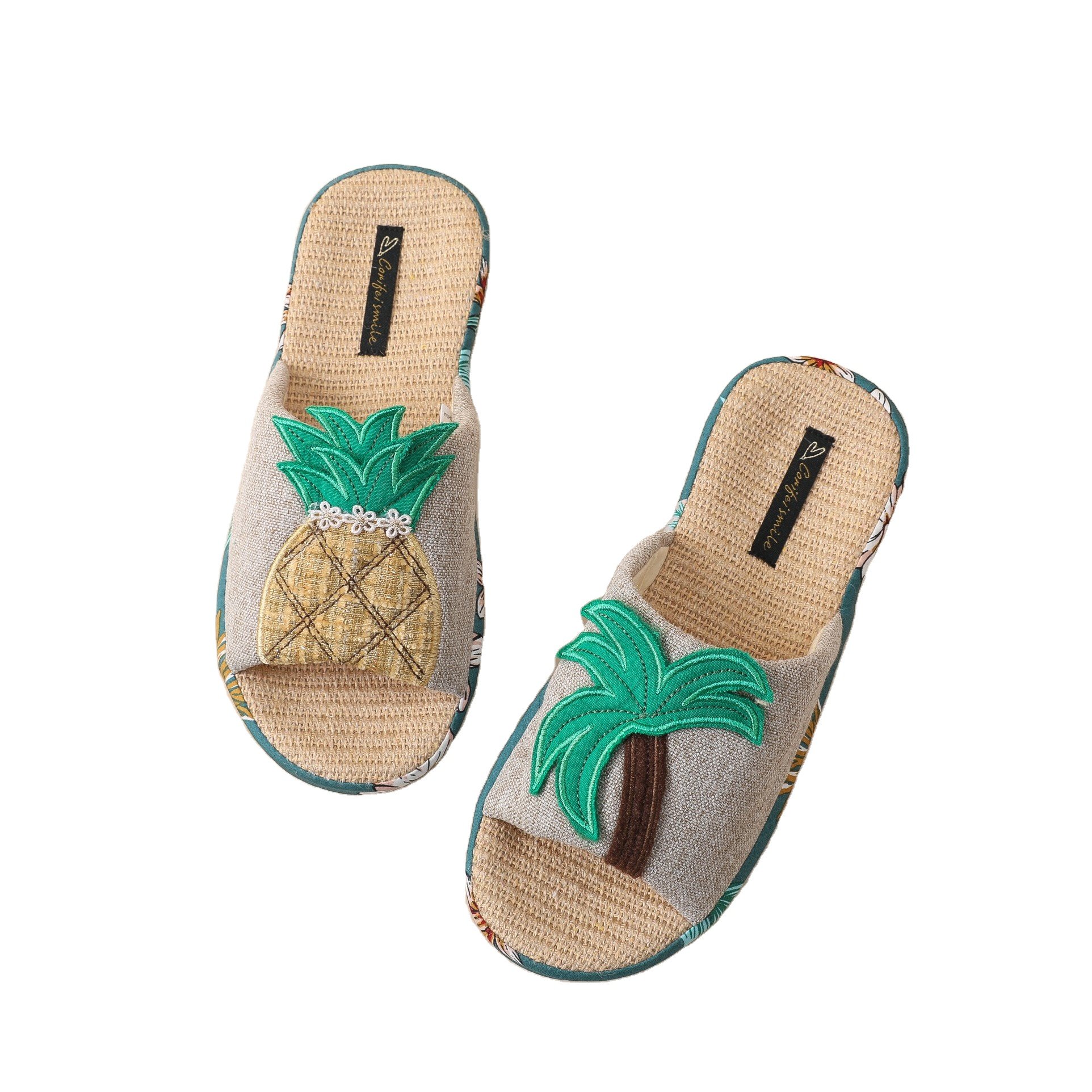 CORIFEI sunshine coast style linen slides slippers flat sandals for women and ladies