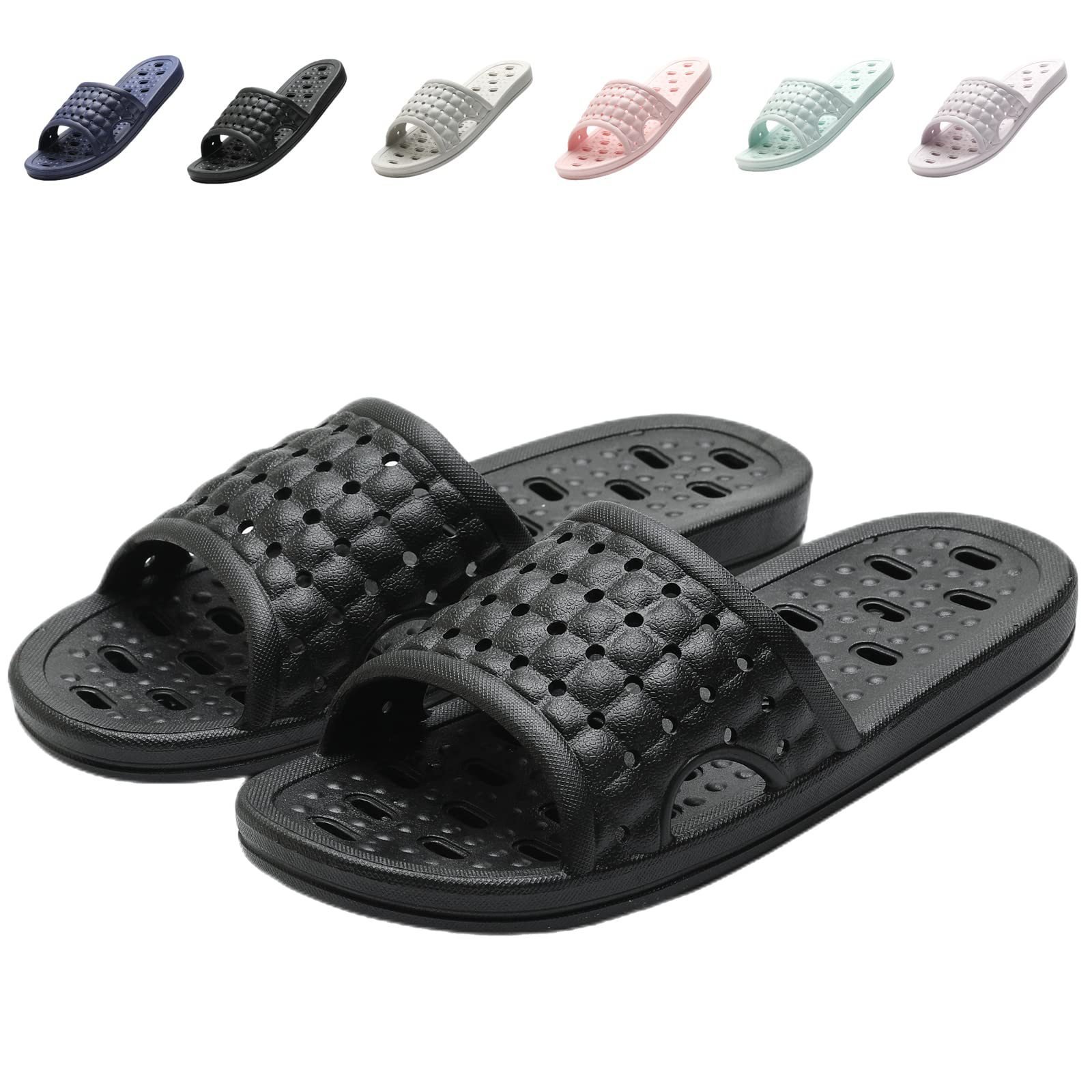 Drain Slippers Bathroom Shoes Shower Shoes PVC Lightweight slides slippers