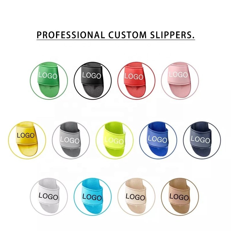 Hot Sale Custom Logo Slides 3D Rubber Slippers Slides Mens Women Logo Printing Slides Slippers