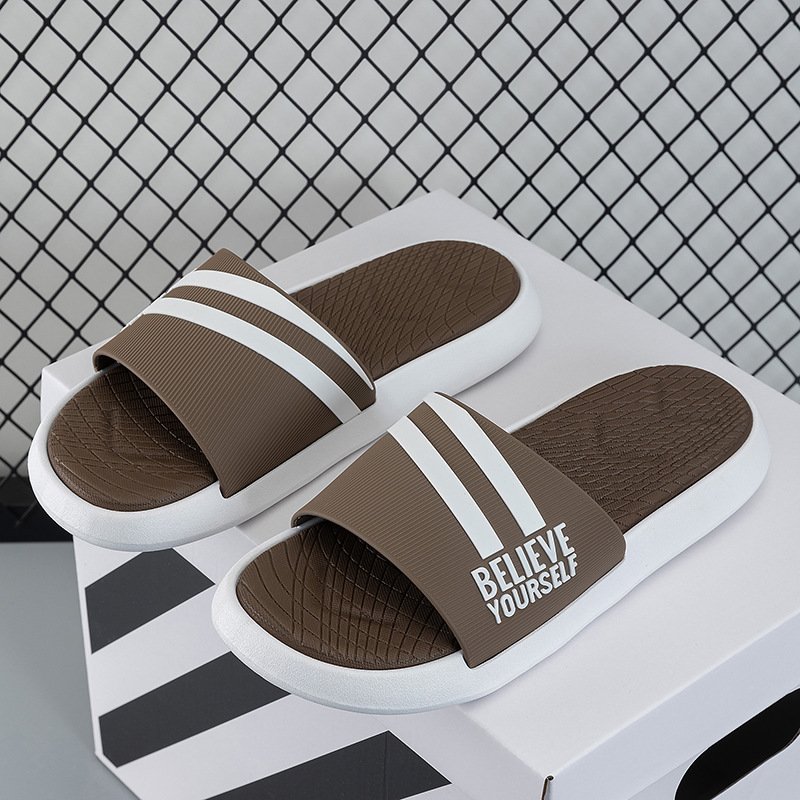 Summer Casual Style Men's Anti-slip Comfortable and Breathable Slides Slippers for Beach Walking Pool Bathroom Use