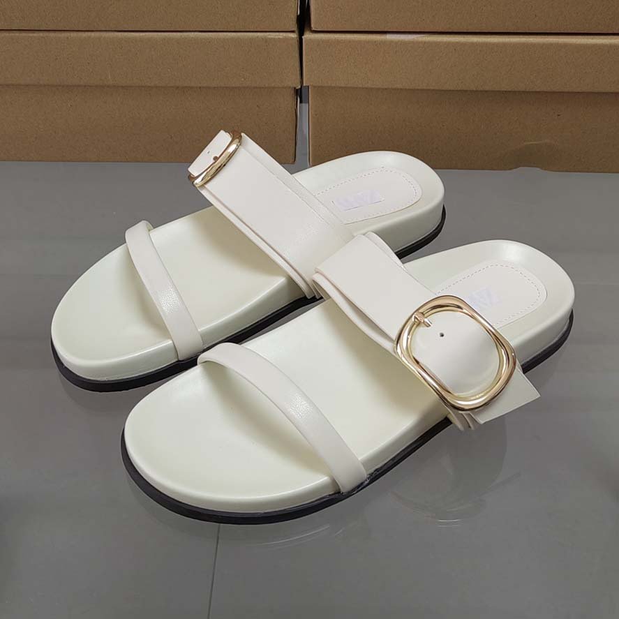 Large Size 42 Famous ZA Shoes 2024 Summer Outdoor Thick Bottom Slippers for Women Designer Beach Slides Slippers