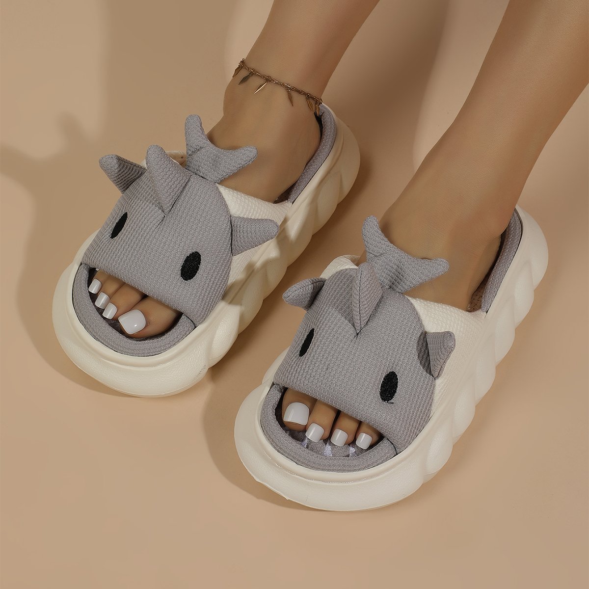 Cow Cotton Slides Slippers Cartoon Animal Shape Shoes Women Four Seasons Home Linen Slippers