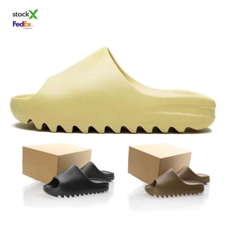 Wholesale Factory Walking Style Shoe Top Quality Slide Slipper Fashionable With Box Orange Tan Unisex Sandals Slides Slippers