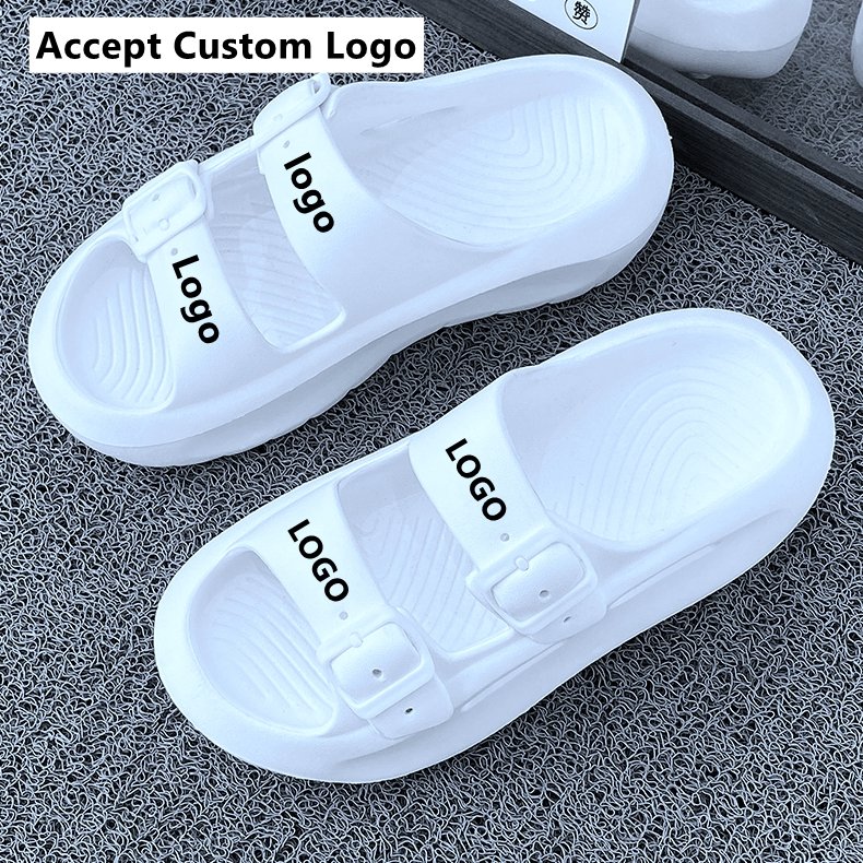 Custom Logo With Small MOQ slide sandals Cloudy EVA Hoop & Loop Adjustable Slides Slippers For Men