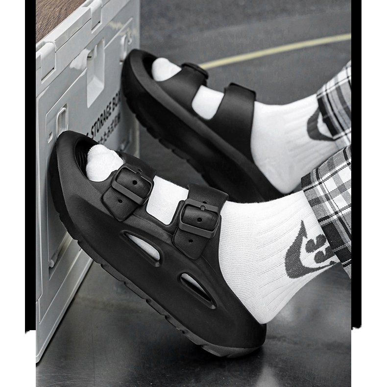 Custom Logo With Small MOQ slide sandals Cloudy EVA Hoop & Loop Adjustable Slides Slippers For Men
