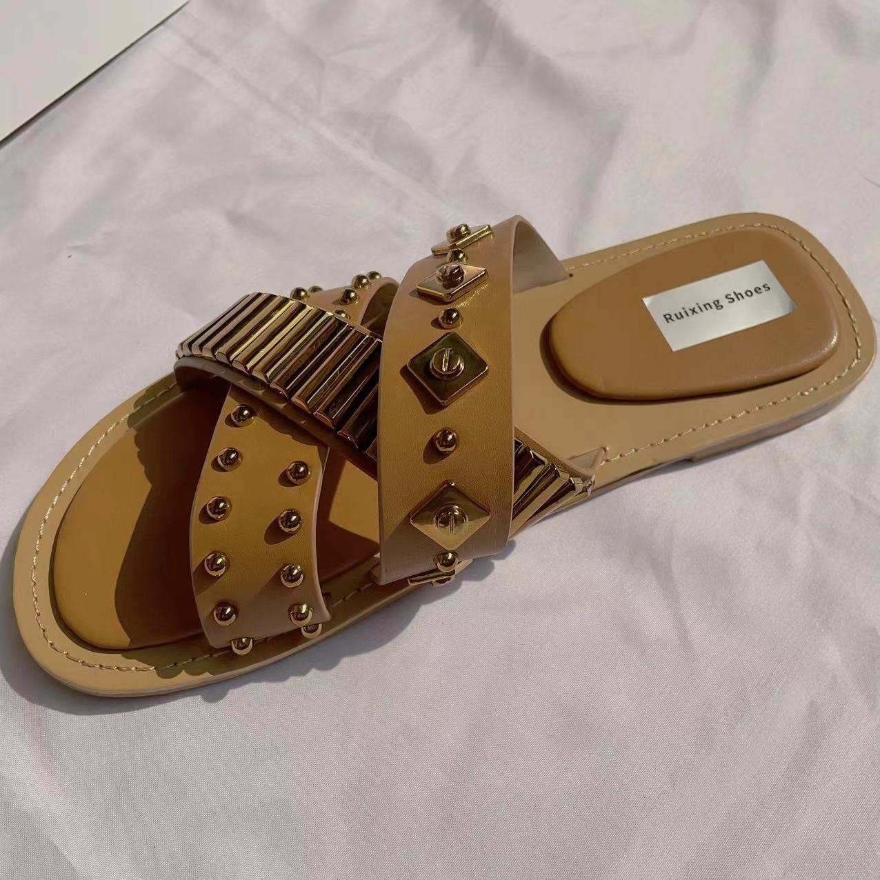 2024 ZA flat shoes the latest popular slides slippers thick soles fancy flat slippers for women
