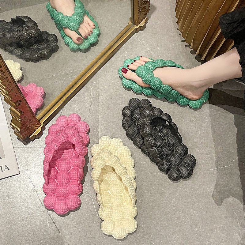 2023 Fashion Designer Flat Sandals Outdoor Summer Beach Casual Women Flip Flops Flip-flops Bubble Slides For Women
