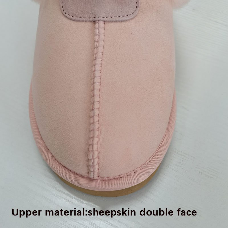 Factory Custom logo fluffy Winter Austrailan fuzzy home merino wool slides women warm fashion double face sheepskin fur slippers