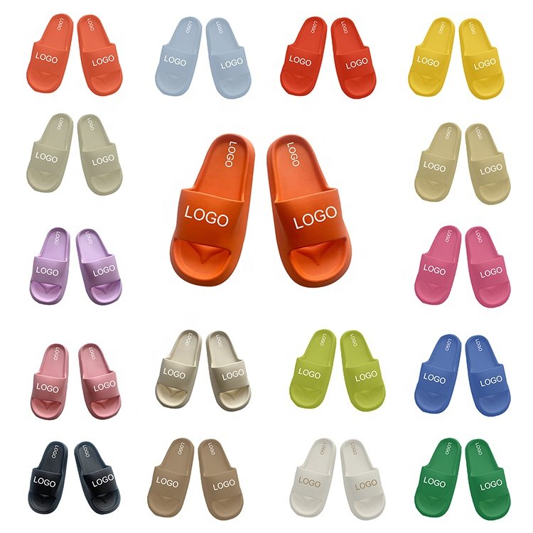 Custom Women Cushioned Thick Sole Beach Indoor Bathroom Soft EVA Home Summer Slides Slippers