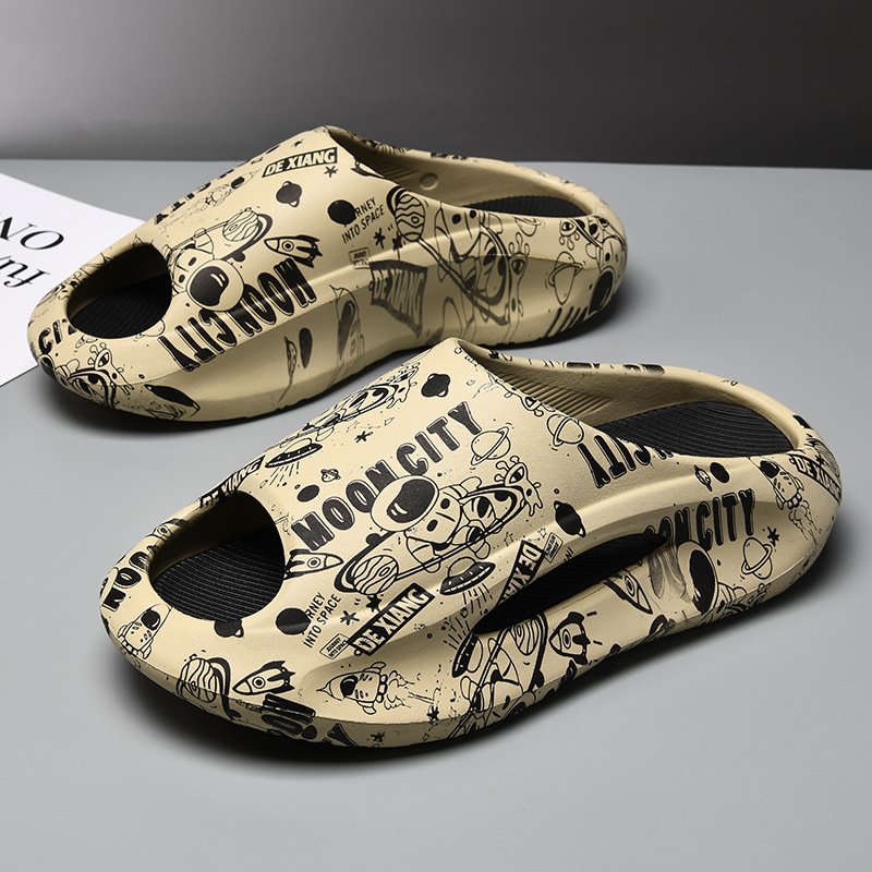Factory Summer New Style Cool Men's Anti-slip Eva Flat Beach Slides Slippers Breathable Sandals Soft EVA Shoes For Men
