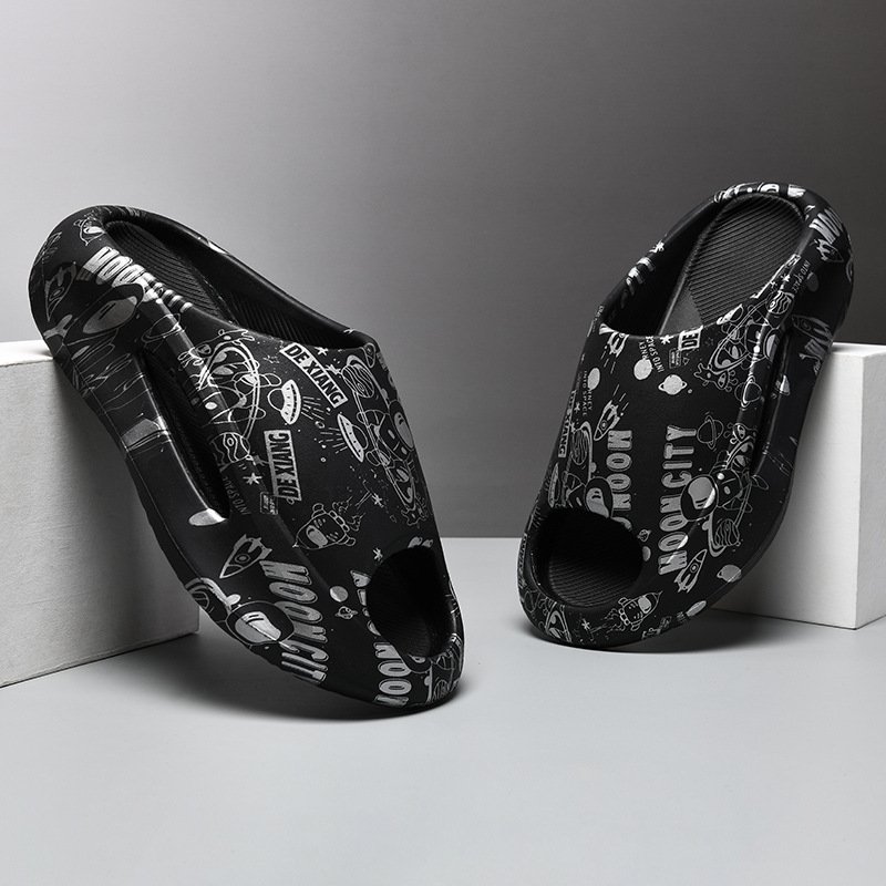 Factory Summer New Style Cool Men's Anti-slip Eva Flat Beach Slides Slippers Breathable Sandals Soft EVA Shoes For Men