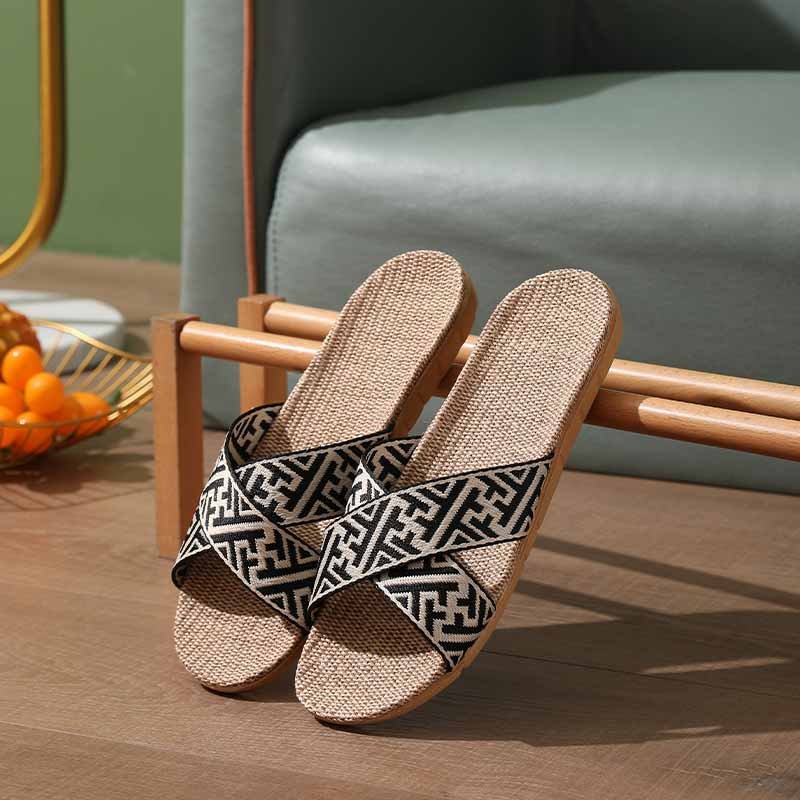 Guaranteed Quality Hemp Indoor Slippers Hard Wearing Light Weight Breathable Ladies Slide Slippers