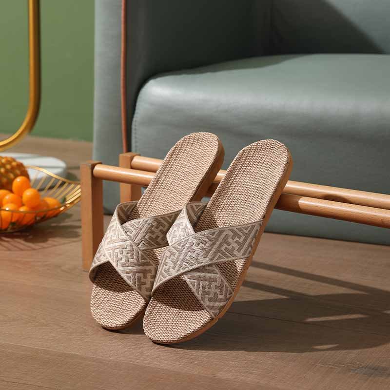 Guaranteed Quality Hemp Indoor Slippers Hard Wearing Light Weight Breathable Ladies Slide Slippers