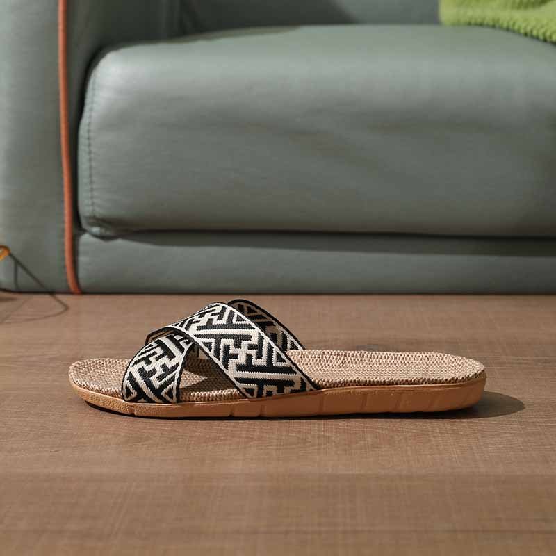 Guaranteed Quality Hemp Indoor Slippers Hard Wearing Light Weight Breathable Ladies Slide Slippers
