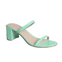 New Fashion Luxury Sexy Women's Sandal Shoes Summer Square Toe High Heel Slide Slipper with Open Toe Open Counter Medium Heel