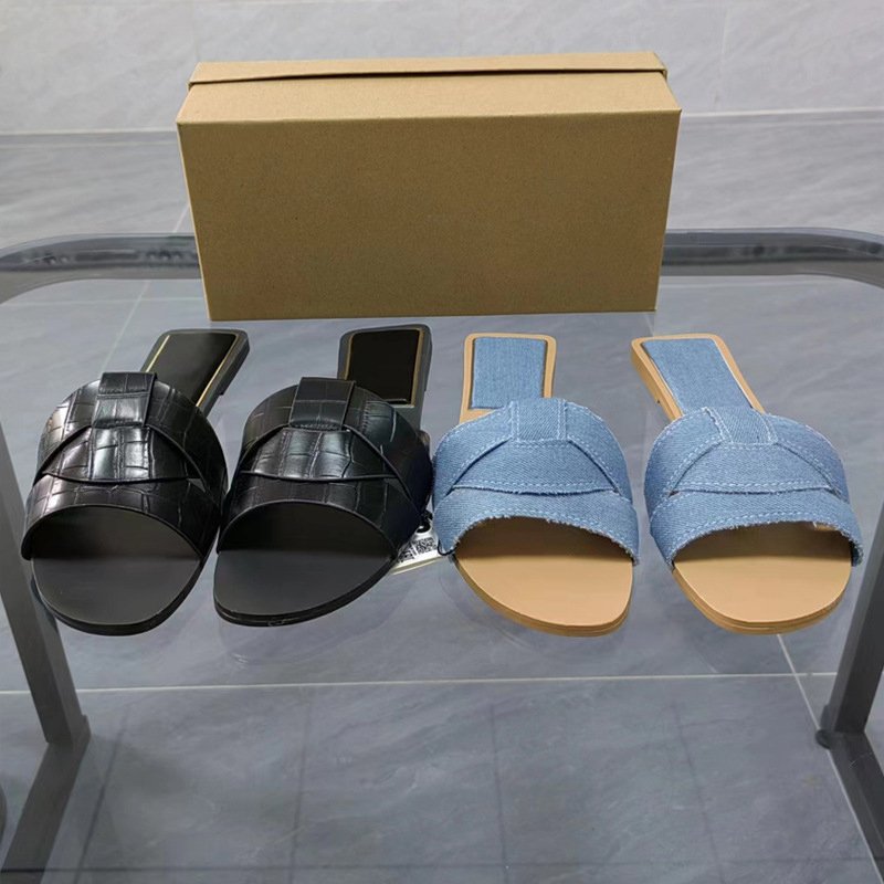 Women Cross Belt Flat Slide Best Sellers Lady Shoes For Outdoor Casual Soft PU Leather Slide Slippers