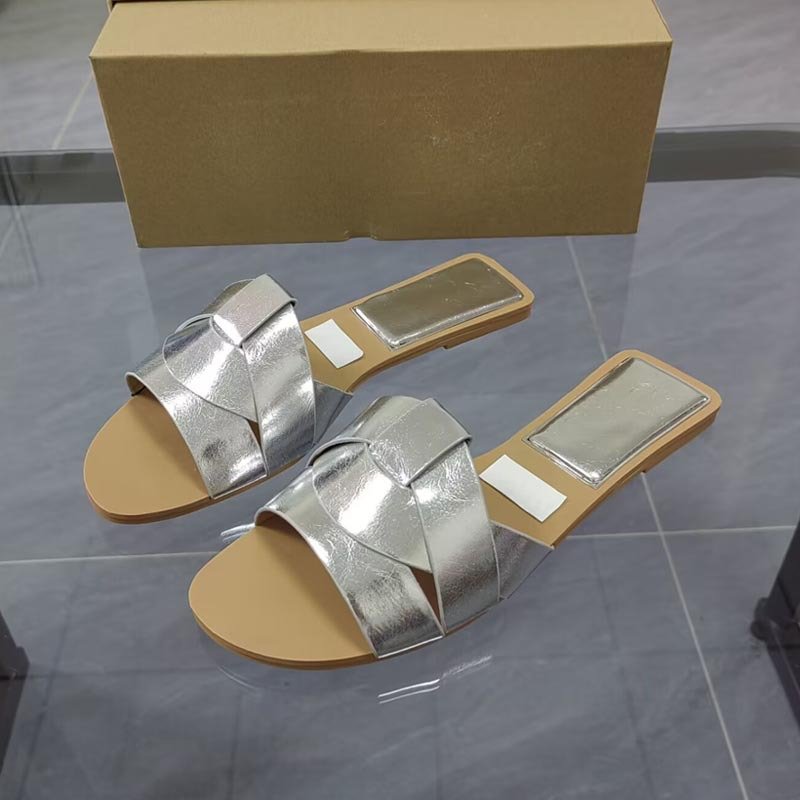 Women Cross Belt Flat Slide Best Sellers Lady Shoes For Outdoor Casual Soft PU Leather Slide Slippers