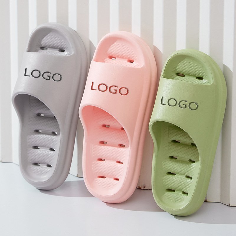 Wholesale Summer Shower Bathroom Lightweight Arch Support Custom Logo Drain Holes Slides Slippers For Women Men