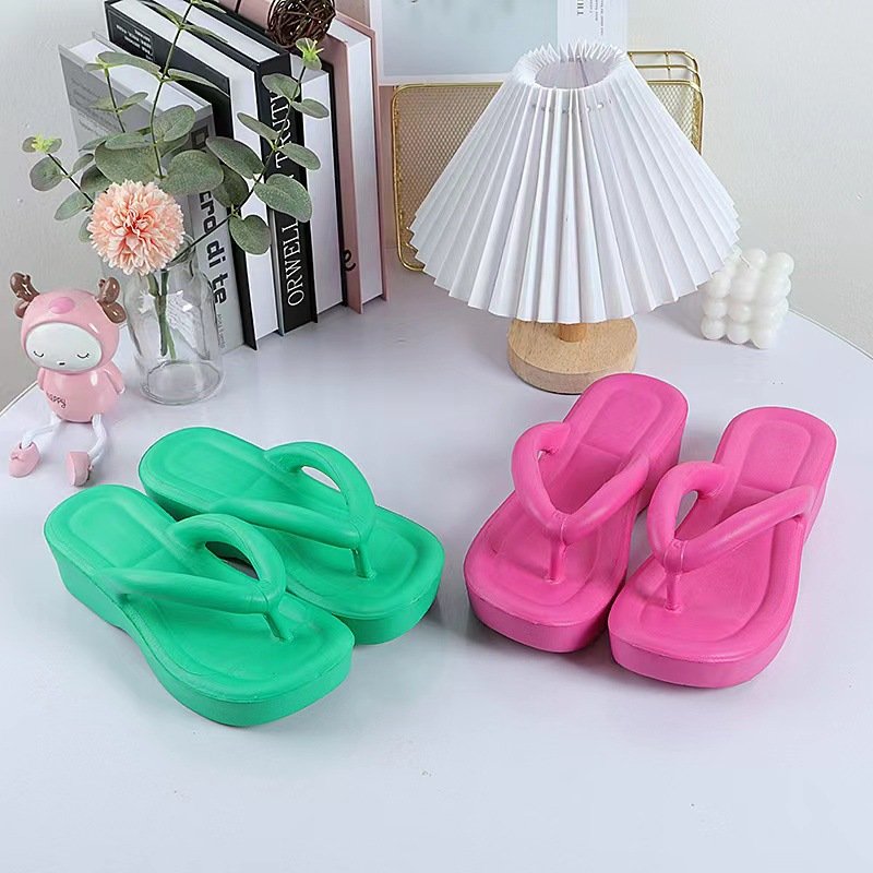 wholesale thick height add sandals slides eva foam outdoor platform beach casual Women flip flops flip-flops slippers for women