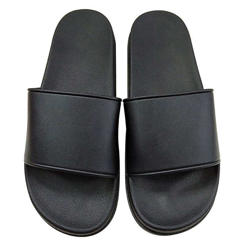 Slide For Man Indoor Pvc Sandals Custom Logo Print Men Embossed Slide Rubber Color Slide Slipper