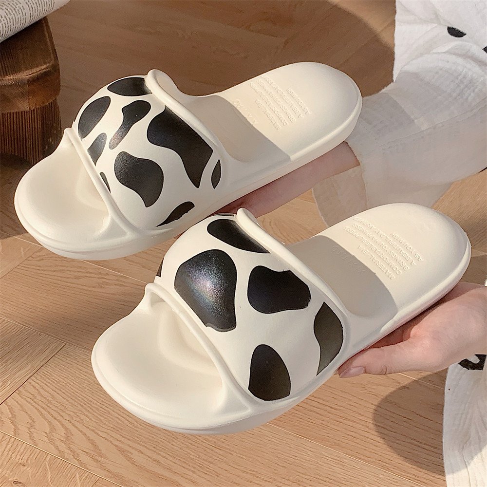 XIXITIAO summer cow print animal shaped ladies slippers house women shoes men flat soft thick sponge sole cute slides slippers