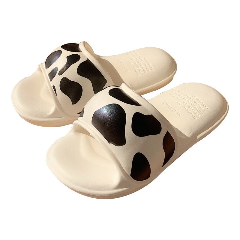 XIXITIAO summer cow print animal shaped ladies slippers house women shoes men flat soft thick sponge sole cute slides slippers