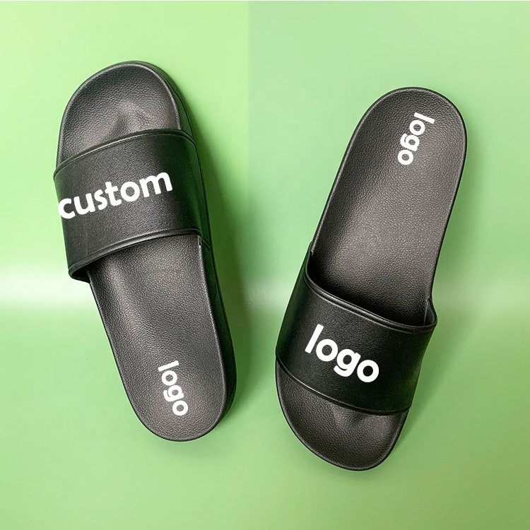 2024 Fashion Designer Summer Indoor Slides Slippers Flat Sole Open Toe Sandals Men Shoes Custom Logo PVC Sliders for Men