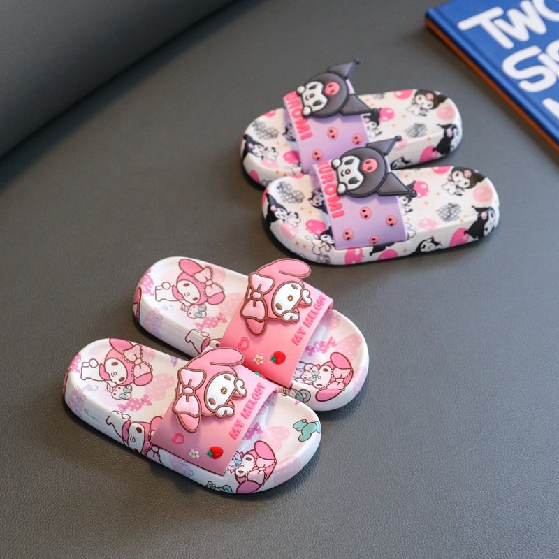 New Comfortable Breathable PVC Non-slip Slippers Pink Bathroom Slipper Kawaii Summer Beach Kids KH KT Couple Kitty Sandals