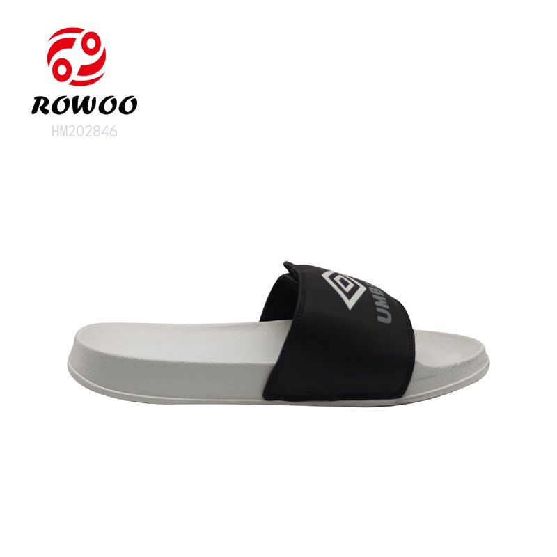 Wholesale Men Indoor Pvc Sandals Custom Logo Print Embossed Rubber color Slide Slipper Design Supplier Chinelo