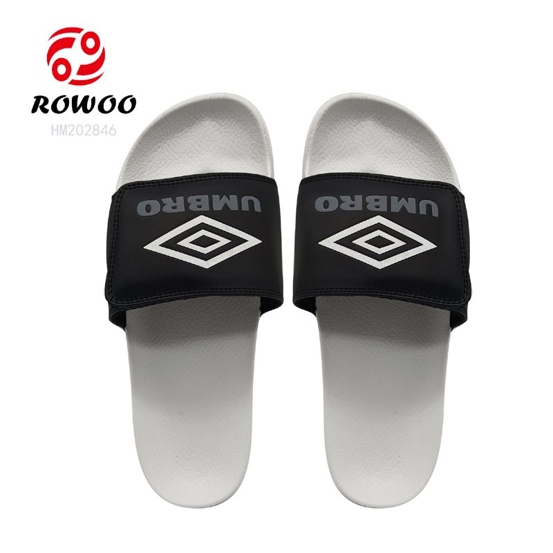 Wholesale Men Indoor Pvc Sandals Custom Logo Print Embossed Rubber color Slide Slipper Design Supplier Chinelo