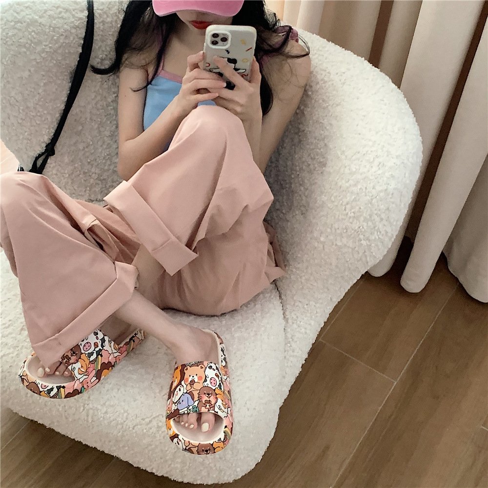 XIXITIAO Comfy Thick Sole sandals Pillow House beach eva soft cloud slipper unisex summer slide slippers for Women and Men