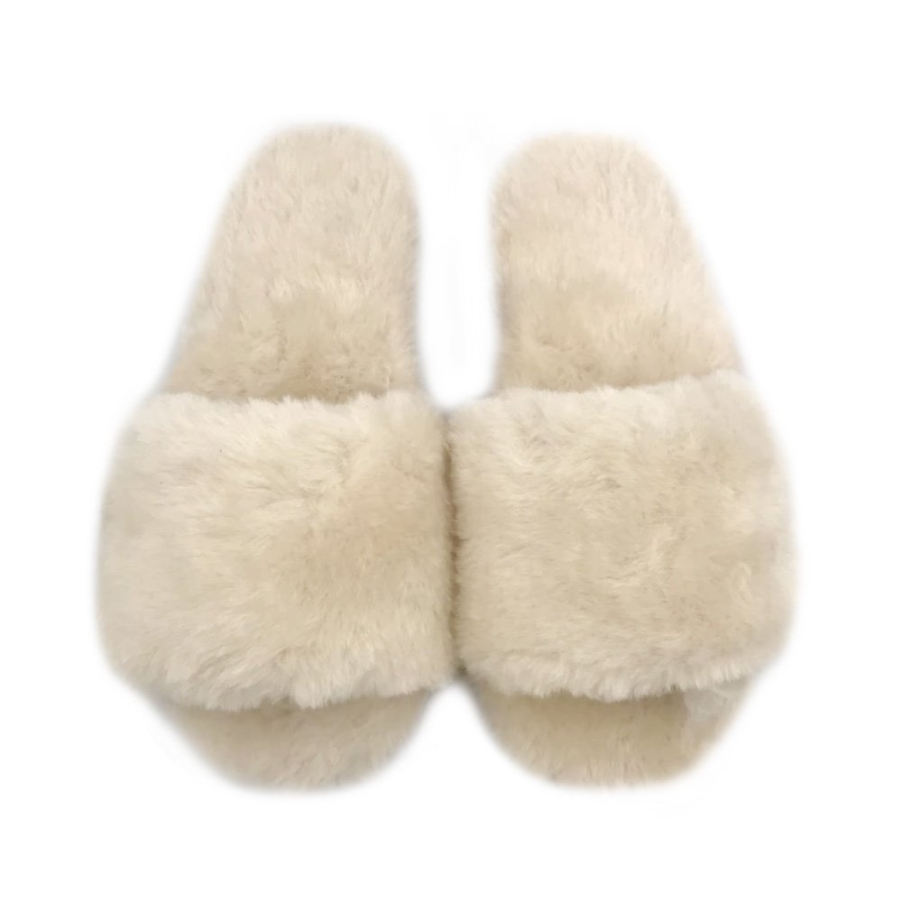 Women's Flat Sandals Memory Foam Fuzzy Open Toe House Slippers Mules Indoor Outdoor Ladies Slip On Fur Slide Slippers