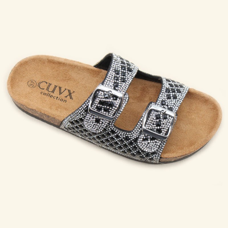 Luxury diamond women's slippers outdoor casual fashionable open toe craft shoes comfortable anti-slip platform shoes